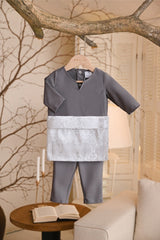 Baju Melayu Babies Teluk Belanga Smart Fit - Ash Grey