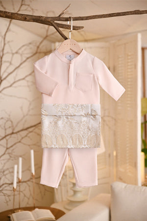 Baju Melayu Babies Luxury Bespoke Fit - Champagne Pink