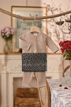 Baju Melayu Babies Luxury Bespoke Fit - Light Taupe