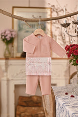 Baju Melayu Babies Luxury Bespoke Fit - Coral Cloud