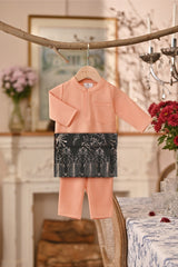 Baju Melayu Babies Luxury Bespoke Fit - Fresh Apricot