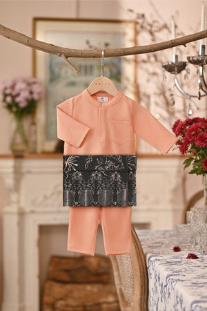 Baju Melayu Babies Luxury Bespoke Fit - Fresh Apricot