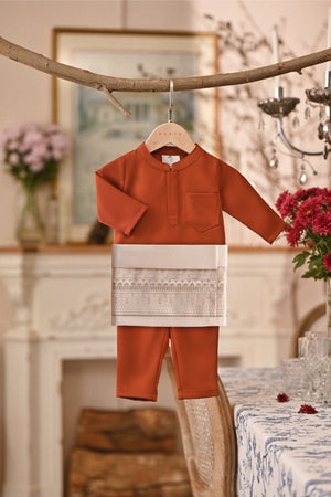 Baju Melayu Babies Luxury Bespoke Fit - Spice Red