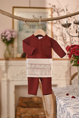 Baju Melayu Babies Luxury Bespoke Fit - Dark Burgundy