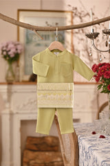 Baju Melayu Babies Luxury Bespoke Fit - Bog Green