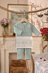 Baju Melayu Babies Luxury Bespoke Fit - Haze Mint