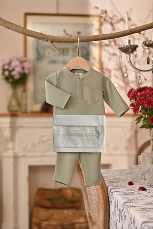 Baju Melayu Babies Luxury Bespoke Fit - Desert Sage