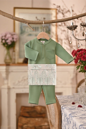 Baju Melayu Babies Luxury Bespoke Fit - Mint