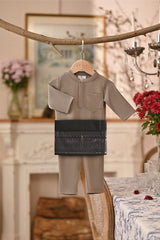 Baju Melayu Babies Luxury Bespoke Fit - Elephant Grey