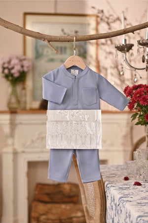 Baju Melayu Babies Luxury Bespoke Fit - Eventide Blue