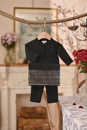 Baju Melayu Babies Majestic Bespoke Fit - Black