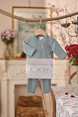 Baju Melayu Babies Majestic Bespoke Fit - Mineral Blue