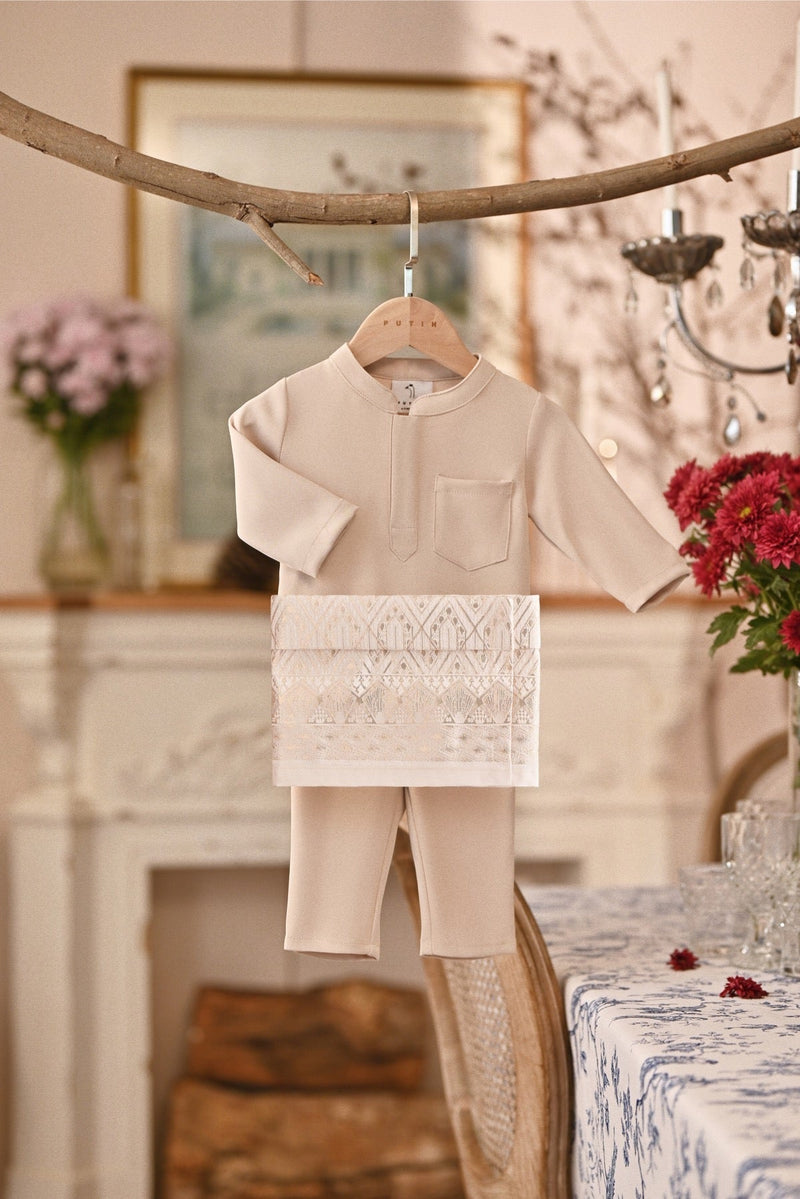 Baju Melayu Babies Majestic Bespoke Fit - Sand Dollar