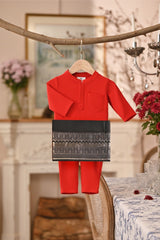 Baju Melayu Babies Majestic Bespoke Fit - Red Chilli