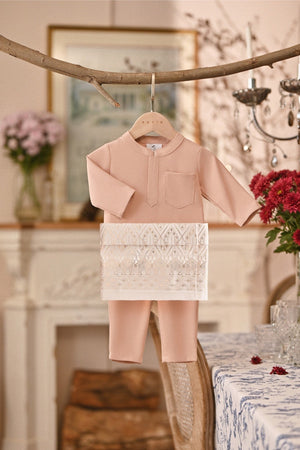 Baju Melayu Babies Majestic Bespoke Fit - Pale Blush