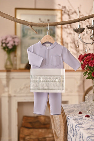 Baju Melayu Babies Majestic Bespoke Fit - Light Lavender