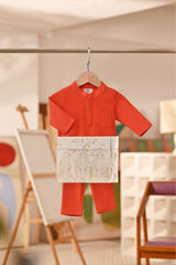 Baju Melayu Babies Couture Bespoke Fit - Orange Red