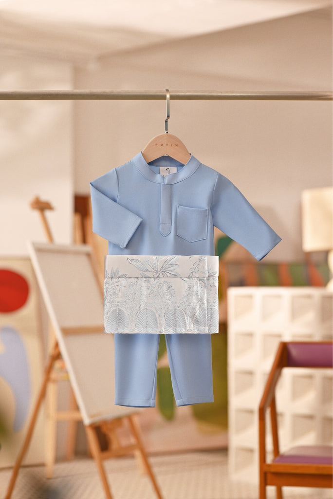 Baju Melayu Babies Couture Bespoke Fit - Ice Blue