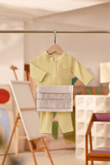 Baju Melayu Babies Couture Bespoke Fit - Pastel Yellow