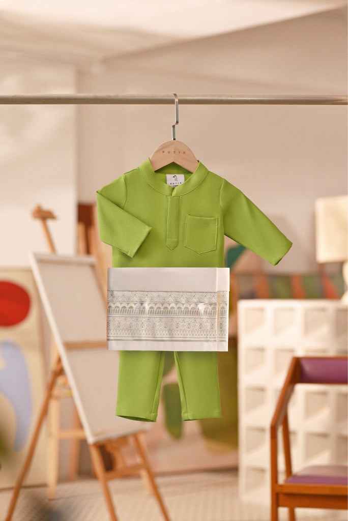 Baju Melayu Babies Couture Bespoke Fit - Green Apple