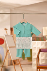 Baju Melayu Babies Couture Bespoke Fit - Aqua Green