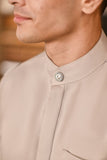 Baju Melayu Luxury Bespoke Fit - Light Taupe