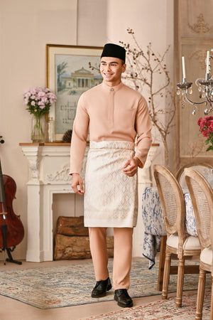 Baju Melayu Luxury Bespoke Fit - Caramel Cream