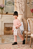 Baju Melayu Kids Luxury Bespoke Fit - Peach Pink