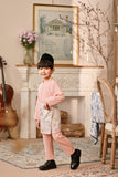 Baju Melayu Kids Luxury Bespoke Fit - Peach Pink