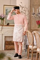 Baju Melayu Luxury Bespoke Fit - Peach Pink