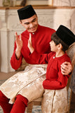 Baju Melayu Kids Luxury Bespoke Fit - Crimson Red