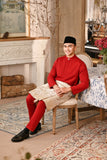 Baju Melayu Luxury Bespoke Fit - Crimson Red