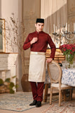 Baju Melayu Luxury Bespoke Fit - Dark Burgundy