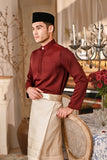 Baju Melayu Luxury Bespoke Fit - Dark Burgundy