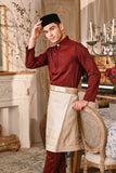 Baju Melayu Luxury Bespoke Fit - Dark Burgundy