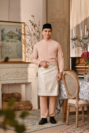 Baju Melayu Majestic Bespoke Fit - Pale Blush