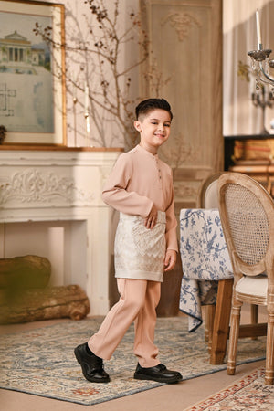 Baju Melayu Kids Majestic Bespoke Fit - Pale Blush