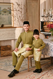 Baju Melayu Luxury Bespoke Fit - Green Olive