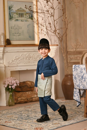 Baju Melayu Kids Luxury Bespoke Fit - Peacock Green