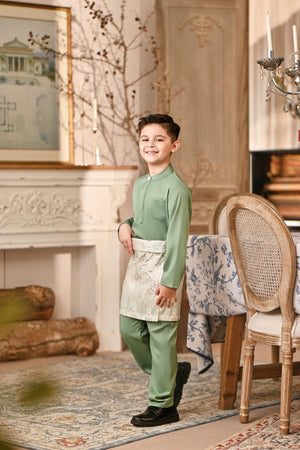 Baju Melayu Kids Luxury Bespoke Fit - Mint