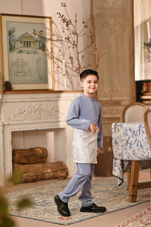 Baju Melayu Kids Luxury Bespoke Fit - Eventide Blue