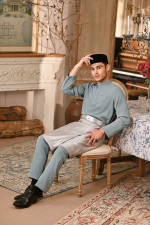 Baju Melayu Majestic Bespoke Fit - Mineral Blue