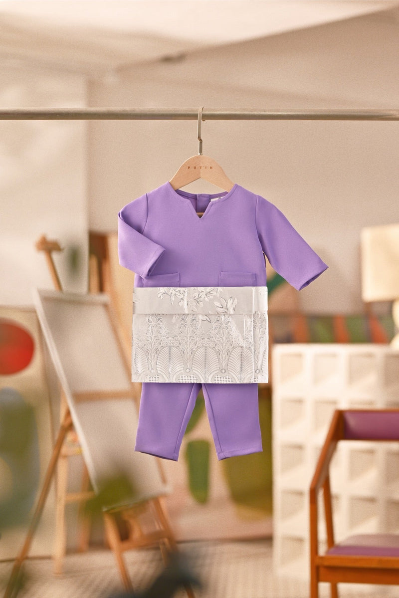 Baju Melayu Babies Teluk Belanga Deluxe Smart Fit - Violet Tulip