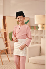 Baju Melayu Kids Teluk Belanga Deluxe Smart Fit - Blush Pink