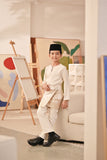 Baju Melayu Kids Teluk Belanga Deluxe Smart Fit - Whisper White