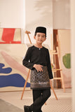 Baju Melayu Kids Teluk Belanga Deluxe Smart Fit - Black