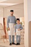 Baju Melayu Kids Teluk Belanga Deluxe Smart Fit - Ashley Blue