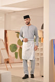 Baju Melayu Teluk Belanga Deluxe Smart Fit - Light Blue Grey