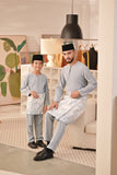 Baju Melayu Teluk Belanga Deluxe Smart Fit - Light Blue Grey