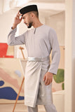 Baju Melayu Teluk Belanga Deluxe Smart Fit - Silver